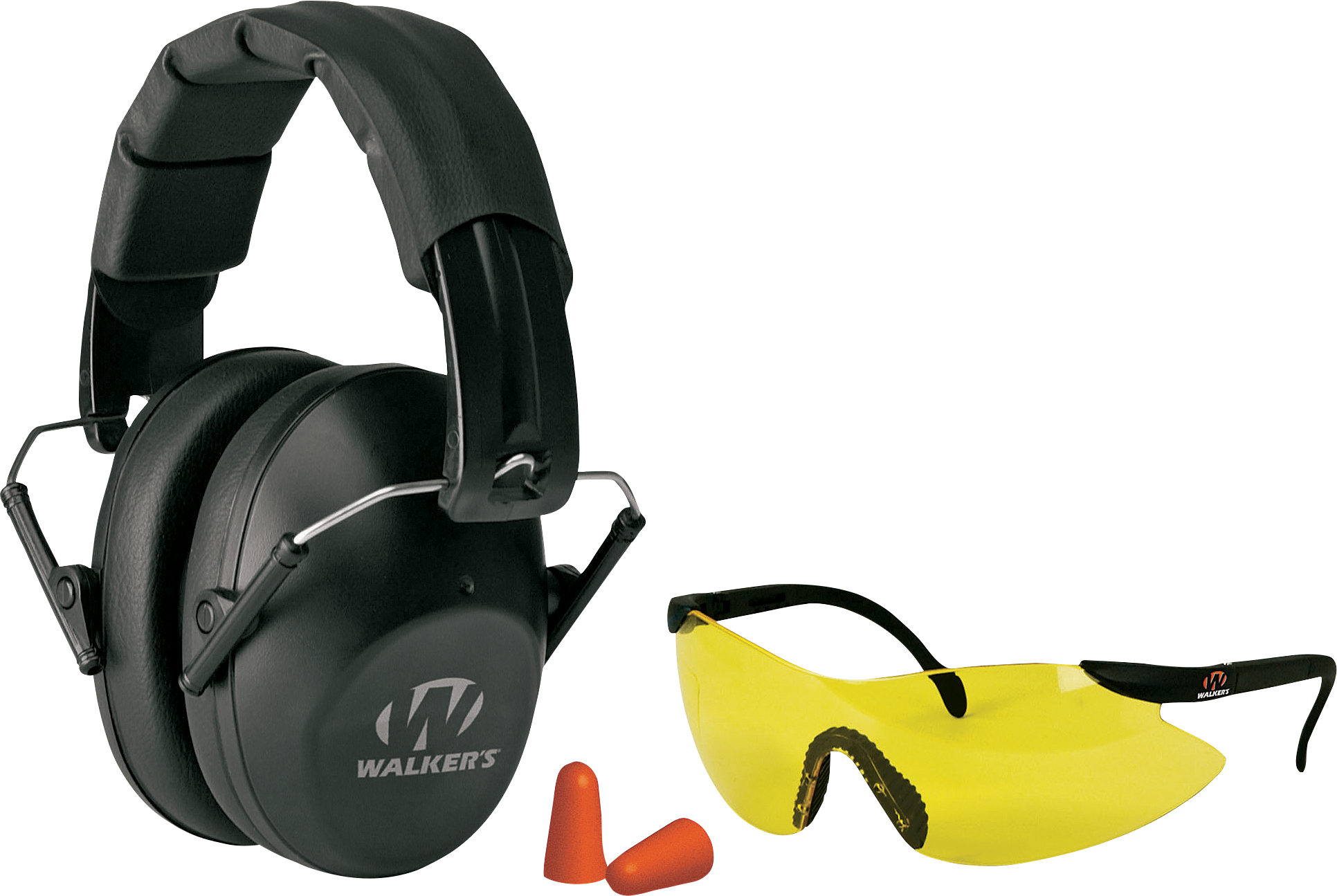 Walker's Game Ear Pro Safety Muff, Shooting Glasses, and Earplugs Combo